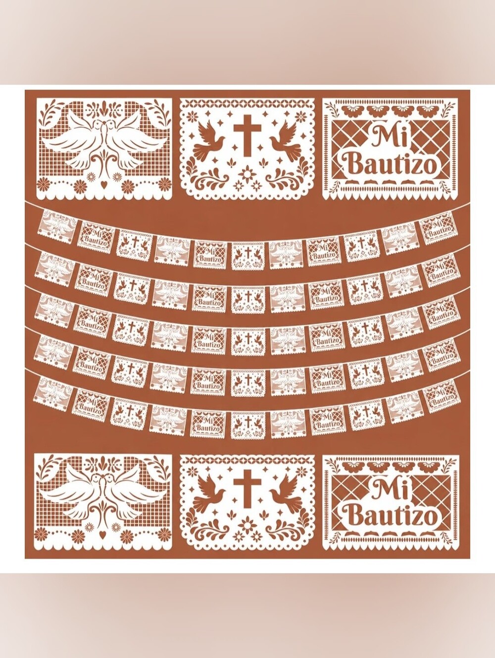 Papel Picado Bautizo Banner